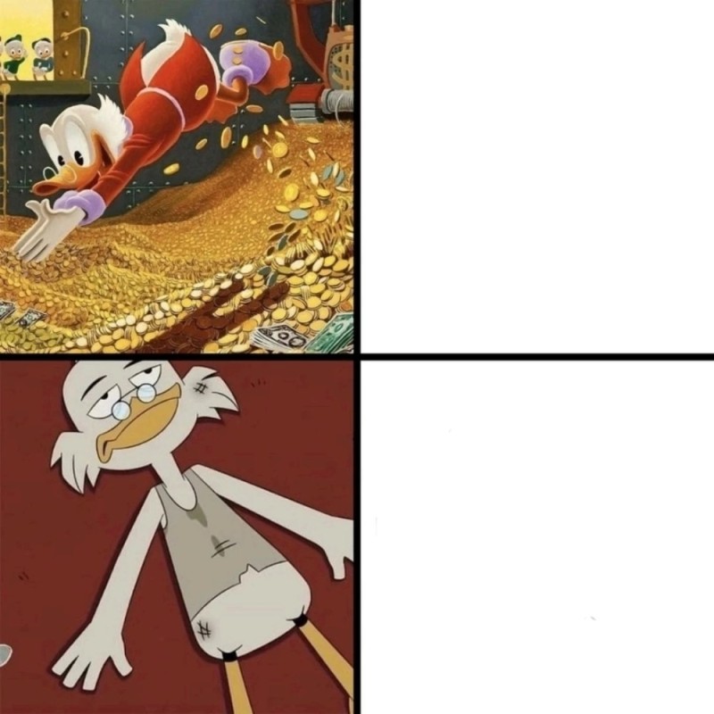 Create meme: Scrooge McDuck in gold, Scrooge McDuck , crash game