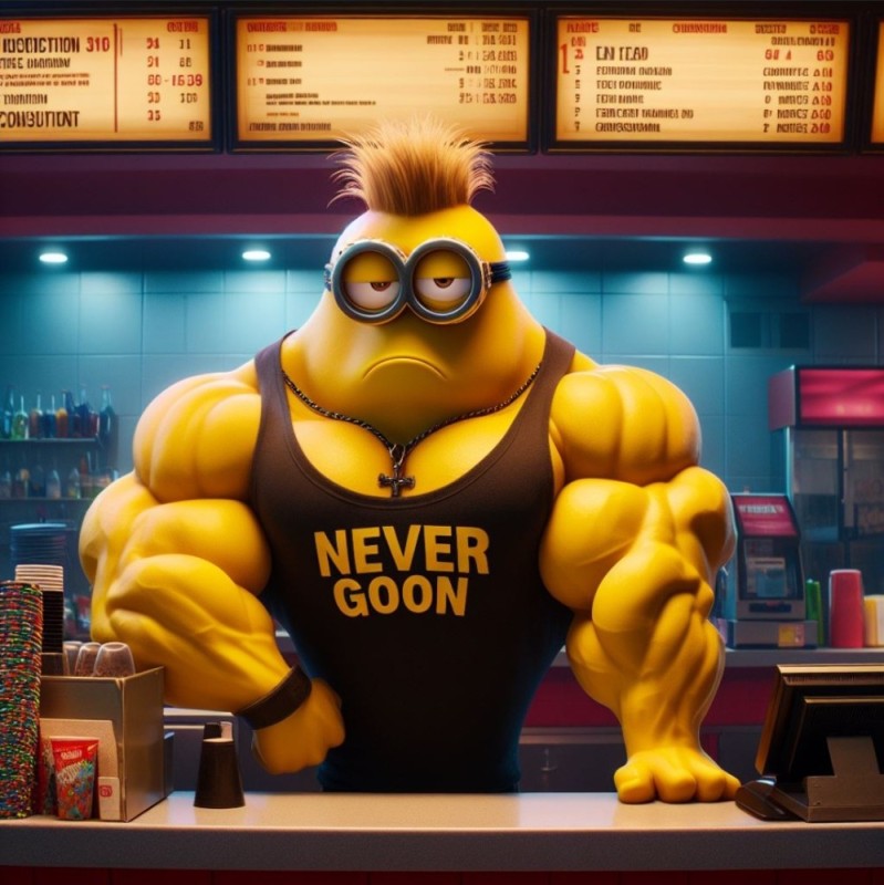 Create meme: minion , Jock , Minion is a bodybuilder