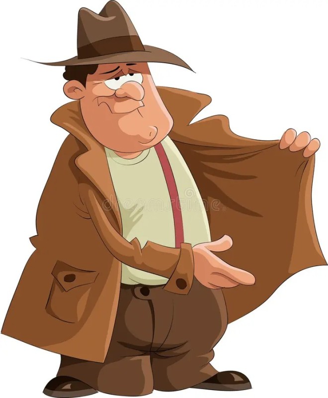 Create meme: cartoon detective, Detective illustration, The merchant in the cloak