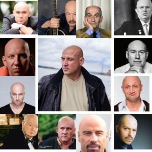 Создать мем: bald, артист лысый со шрамом антон ескин, bald head