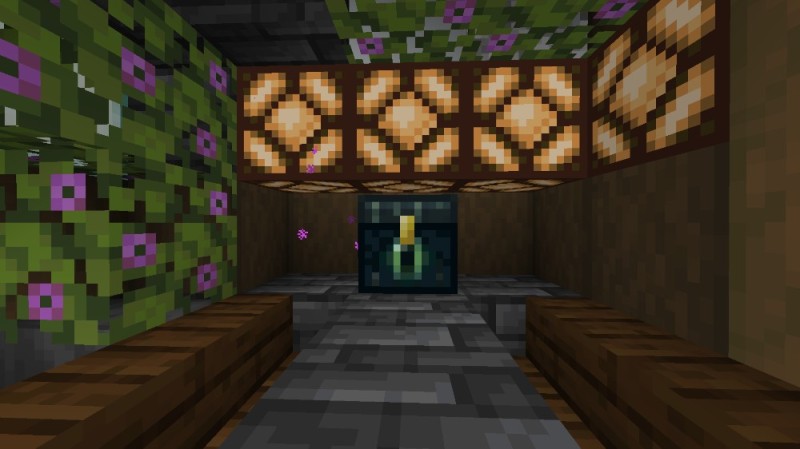 Create meme: a cozy house in Minecraft, Amethyst room in minecraft, minecraft mod