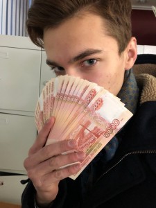 Create meme: your money, pack of 5000 bills in his hands, money