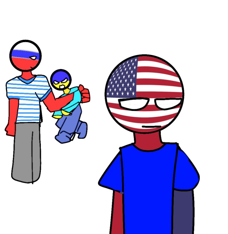 Create meme: countryhumans, rusame countryhumans, countryhumans Russia and America