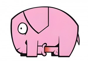 Создать мем: сам себе поставил лайк, розовый слоник, слоник самолайк