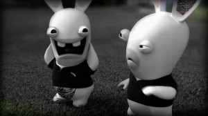 Create meme: the raving Rabbids cartoon, the raving Rabbids bwaaah, Rabid rabbits: Invasion