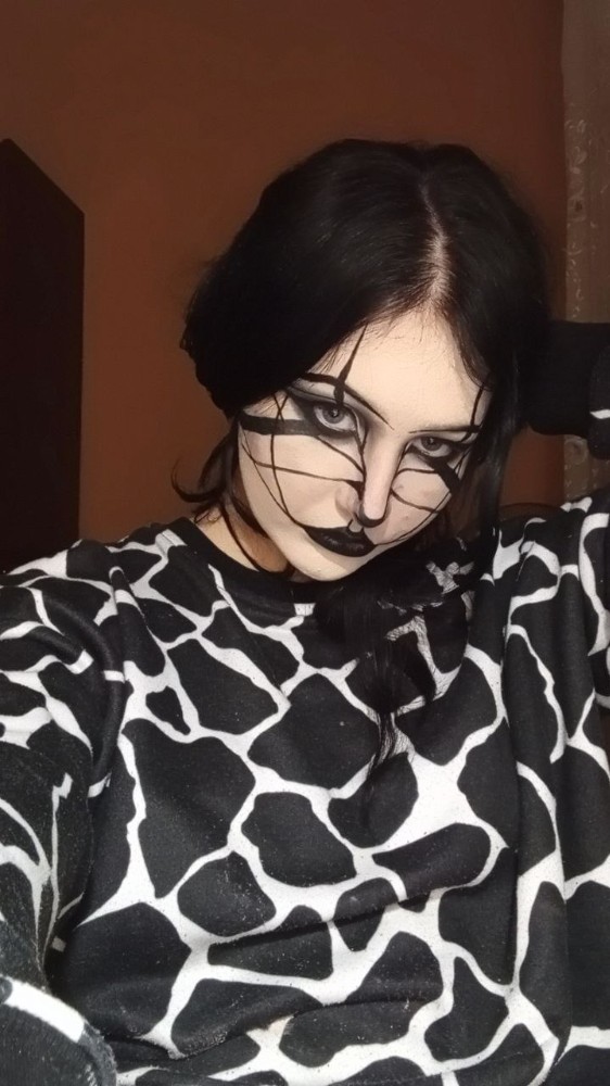 Create meme: gothic makeup, Halloween makeup, girl 