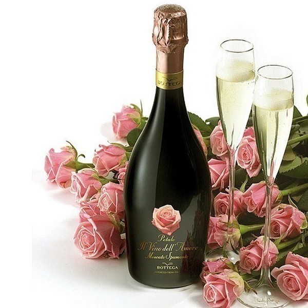 Букет роз и шампанское картинки
