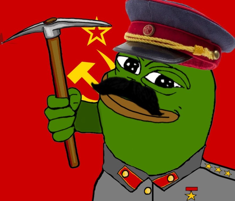 Create meme: The frog Pepe Stalin, Pepe the frog is a communist, pepe the frog