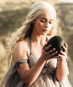 Create meme: khaleesi on the throne, daenerys Targaryen titles, game of thrones daenerys and eggs