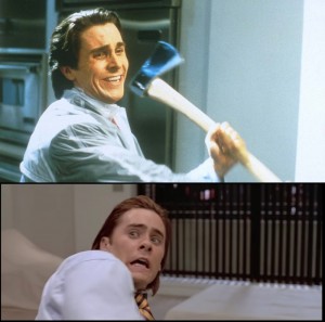 Create meme: American psycho with an axe, American psycho 2000, meme American psycho