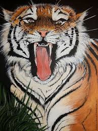Создать мем: roar, мем тигр, tiger drawing
