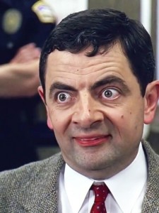 Create meme: Mr. bean's eyes, Mr. bean face, Mr bean grin