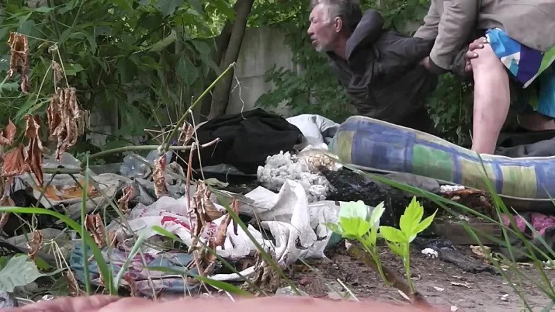 Create meme: garbage in nature, Sanboy needs to get up, garbage in the bushes