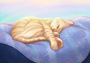 Создать мем: спок ночи, спящий рыжий кот, спящий кот рисунок