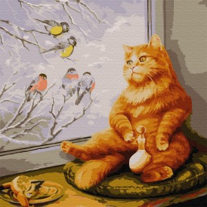 Create meme: red cats illustration, cat painting, seals