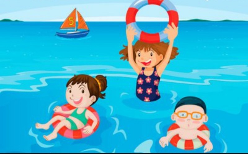 Create meme: safety on the water, safety on the water in summer, illustration of swimming in the sea