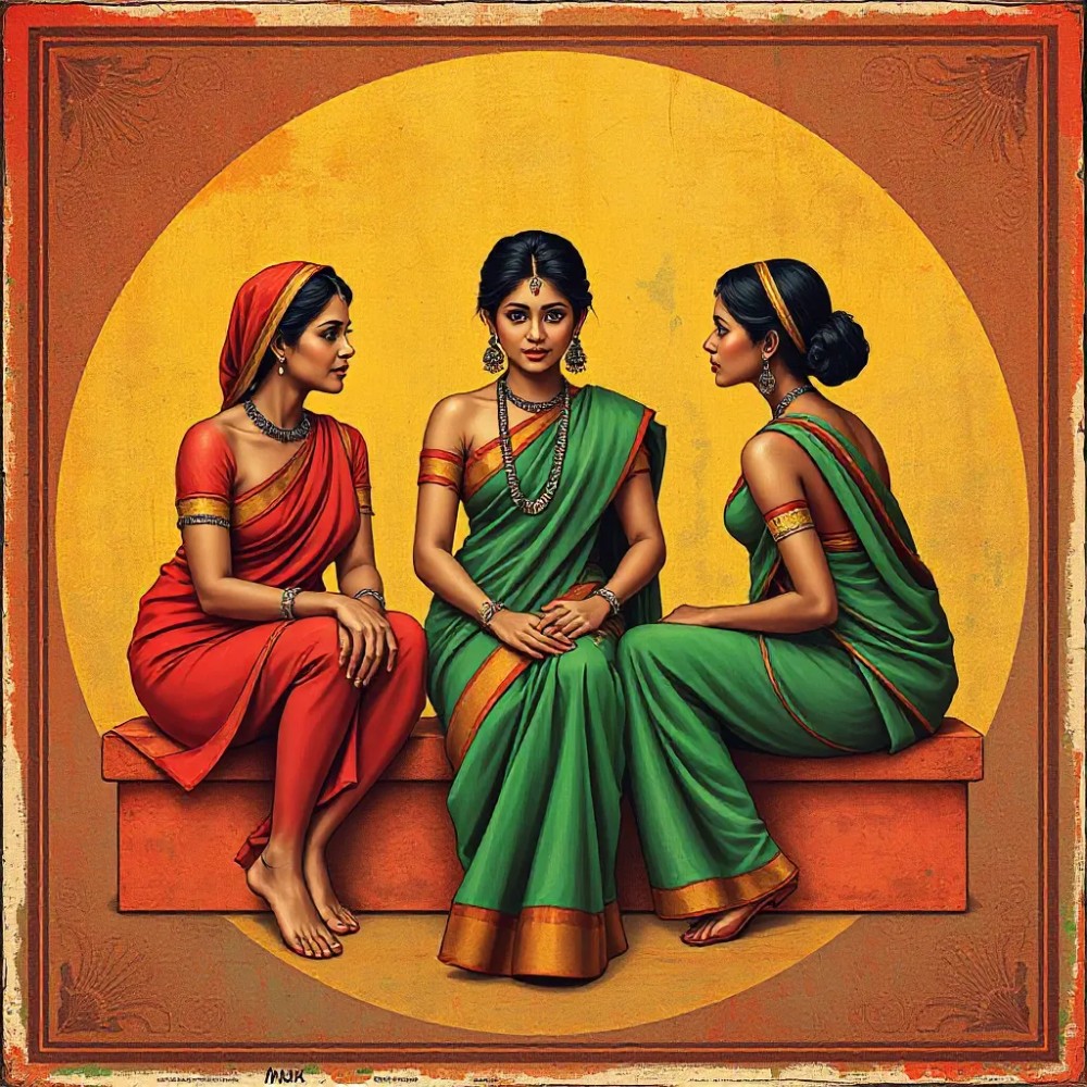 Create meme: Apsaras Indian painting, traditional Indian painting, indian paintings