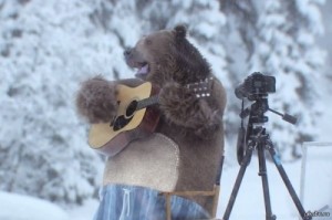 Create meme: brown bear, bear, the bear playing the guitar