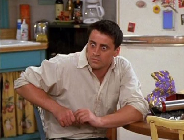 Create meme: Joey tribbiani surprise, Joe Tribbiani's sisters, show friends Joe