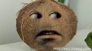 Create meme: Annoying orange, coconut, coconut