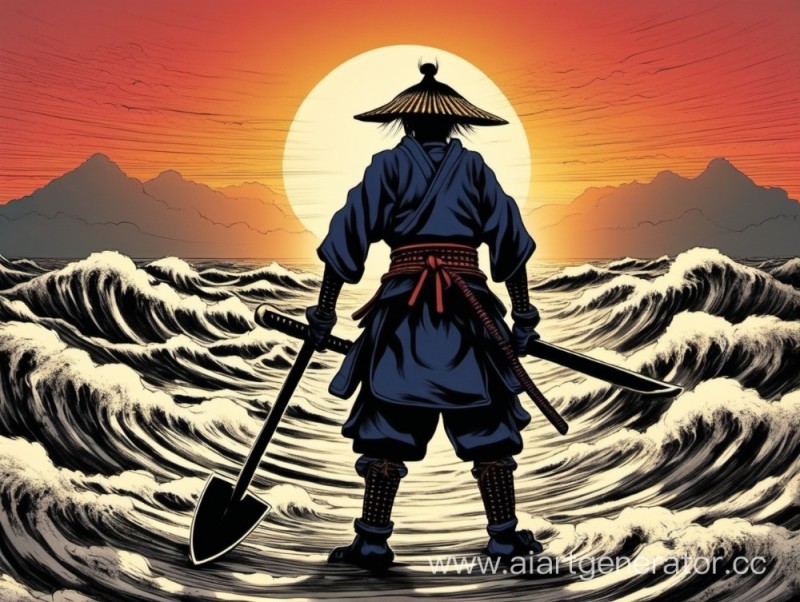 Create meme: samurai at sunset, avatar samurai, japanese samurai