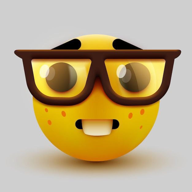 Create meme: emoji with glasses, smiley with glasses, nerd emoji