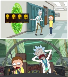 Create meme: Vasilisa Morty, outer worlds Rick and Morty, get in and get out Rick