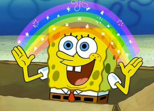 Create meme: imagination spongebob, imagination meme spongebob, spongebob imagination 