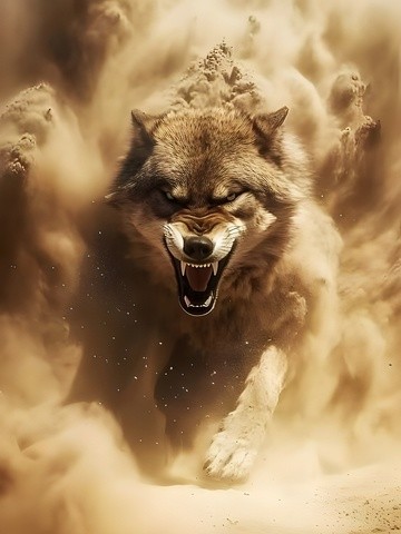 Create meme: grin wolf, Lobo the wolf, wolf wild