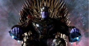 Создать мем: Thanos on the throne