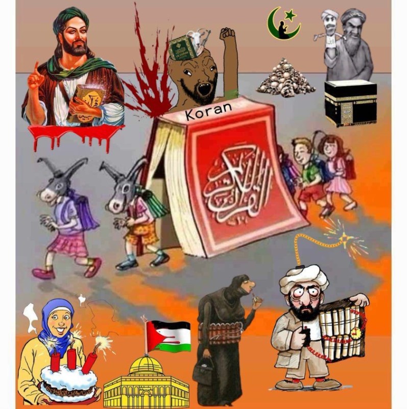 Create meme: muslim drawings, The paintings are Muslim, caricatures of Muslims