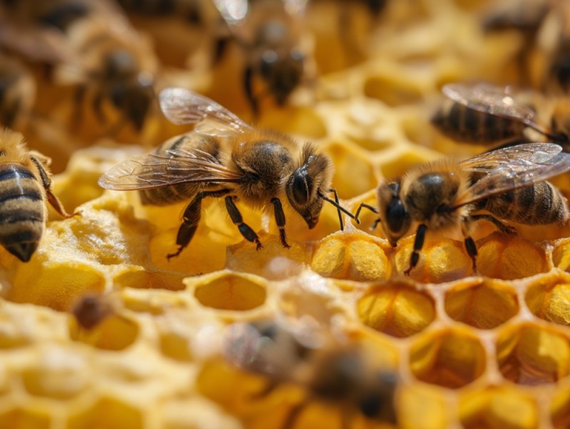 Create meme: honeycomb bees, bee on honeycombs, bees beehive