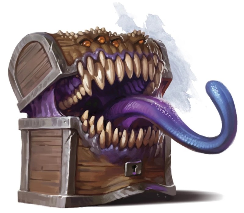 Create meme: The mimic chest, dungeons and dragons mimic, dnd mimic