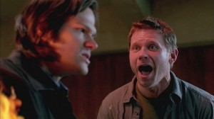 Create meme: supernatural Lucifer good, lucifer supernatural, Lucifer laughs supernatural