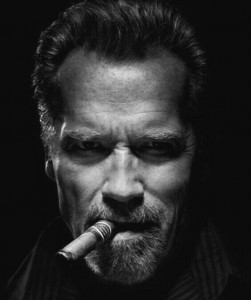 Create meme: male portrait photography, portrait of a man, Schwarzenegger with a cigar