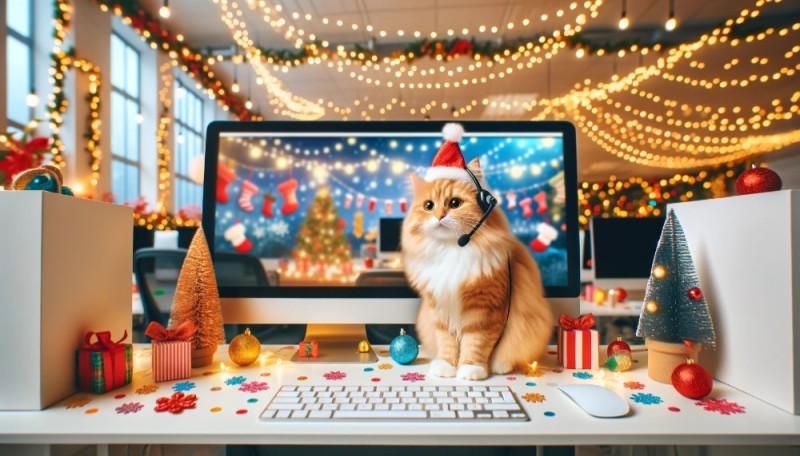 Создать мем: новогодний котик, кот рождество, новогодний пост