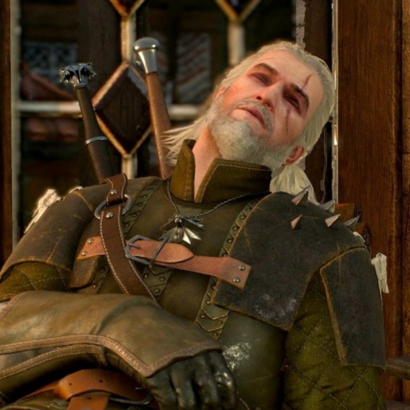 Create meme: Geralt the Witcher 1, geralt the witcher 3, The old witcher