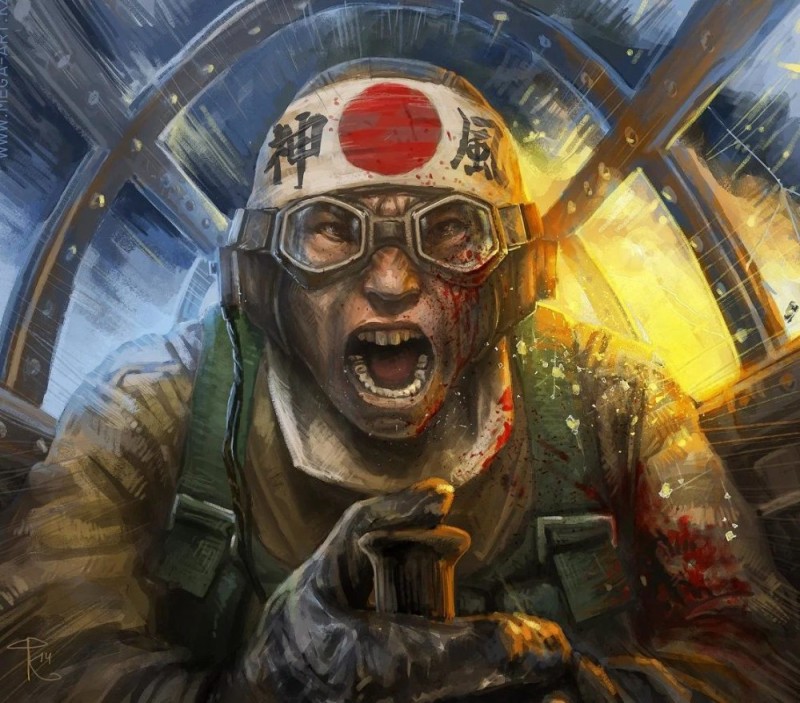 Create meme: kamikaze, kamikaze art, japanese kamikazes