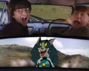 Create meme: memes Harry Potter, Harry and Ron, Harry and Ron are in the car