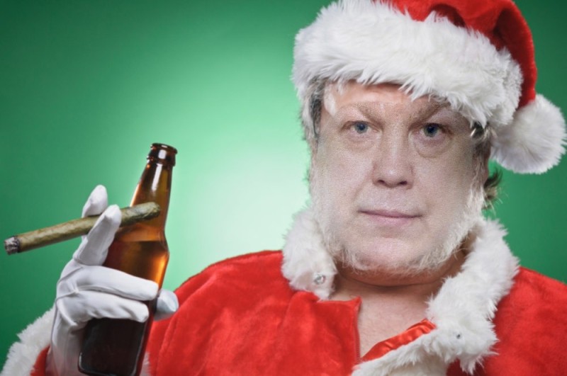 Create meme: drunken Santa Klaus, santa claus with a cigar, santa 