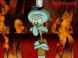 Create meme: evil squidward