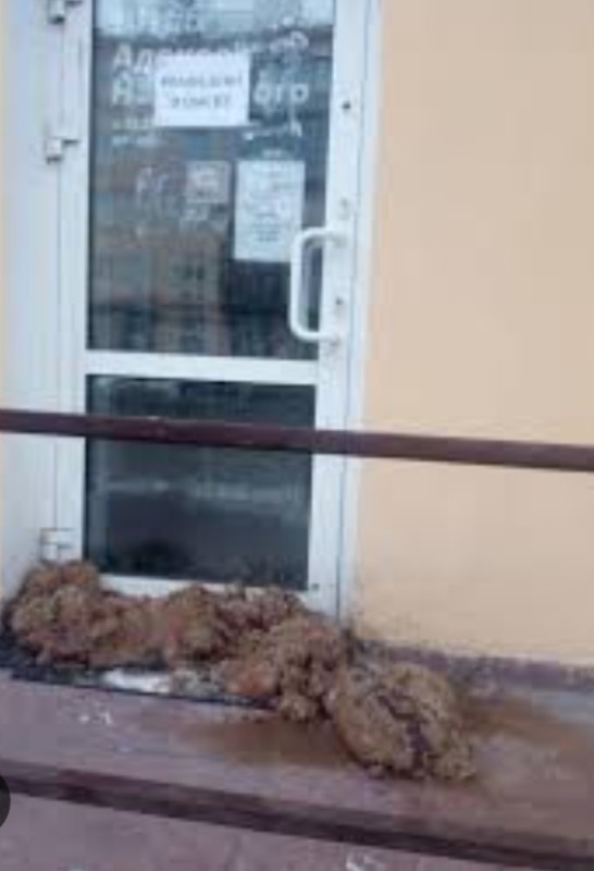 Create meme: poop at the door, fun , emergency Omsk