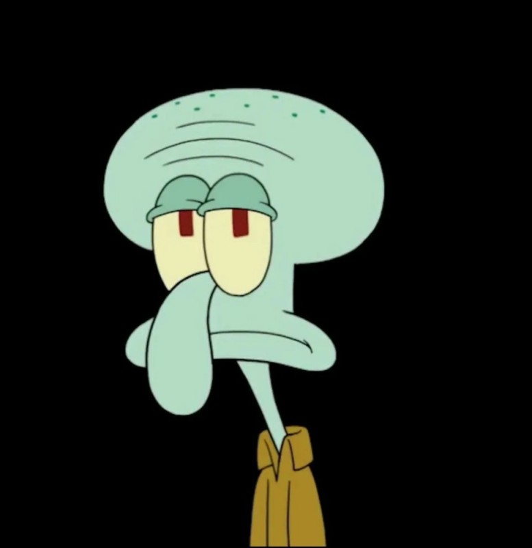 Create meme: the character squidward, squidward with hair, dissatisfied squidward