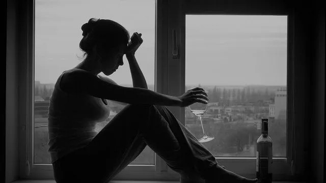 Create meme: girl sitting on window, depression , loneliness depression