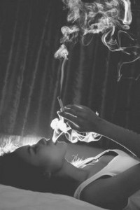Create meme: smoke, Smoking girl