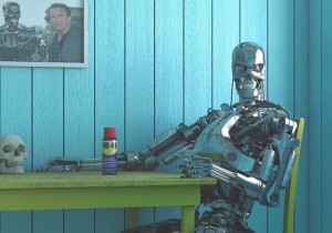 Create meme: drinking the mountain in terminator Skynet, Terminator, terminator thumps