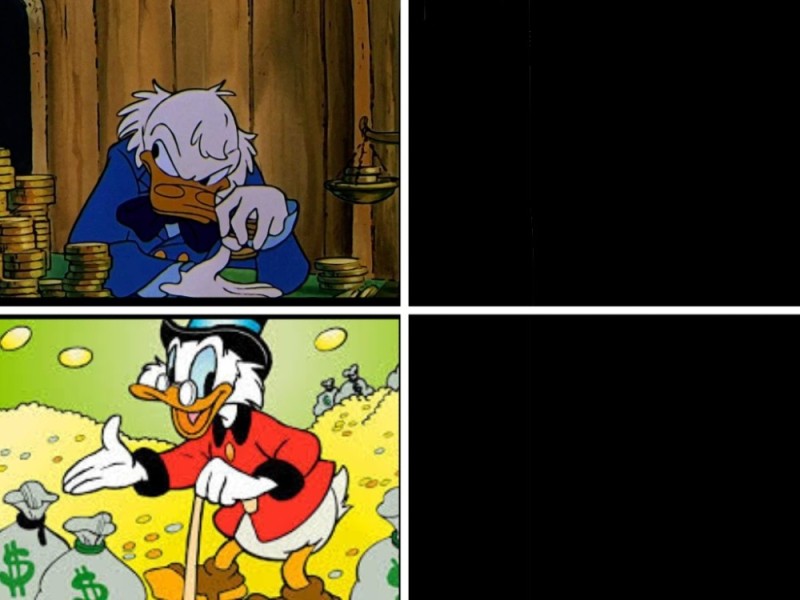 Create meme: scrooge McDuck with money, scrooge McDuck, scrooge McDuck drawing