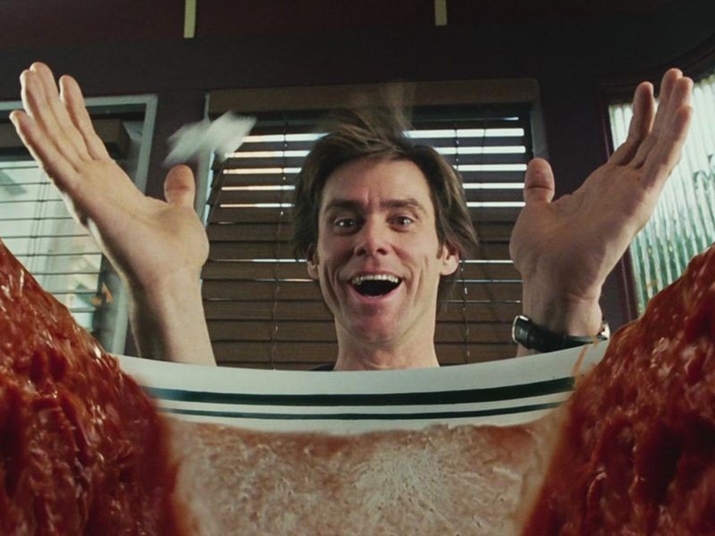 Create meme: Bruce almighty soup, Jim Carrey Bruce Almighty, bruce allmighty