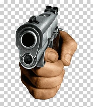 Create meme: the hand holding the gun, gun , gun on a white background