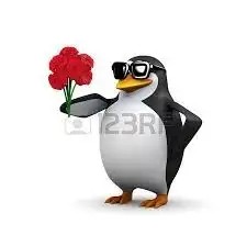 Create meme: penguin with flowers meme, the penguin with the phone, meme penguin phone